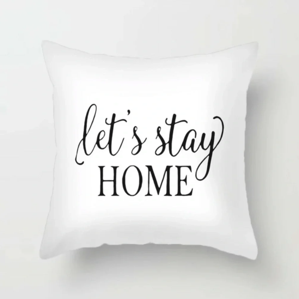 🔥2x HP!🔥 “Let’s Stay Home” Decorative Pillow Cover